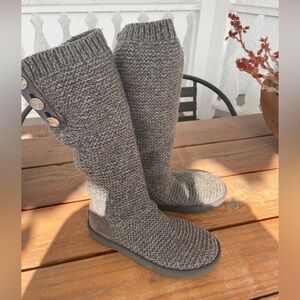 Ugg sweater knit tall tan boots size 7 eu 38